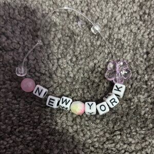 Pink and White Beaded Jewelry with Flower Charm